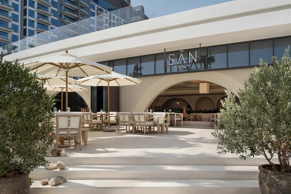 San Beach — Restaurant interior by Rectangle Interiors, The Palm Jumeirah, Dubai