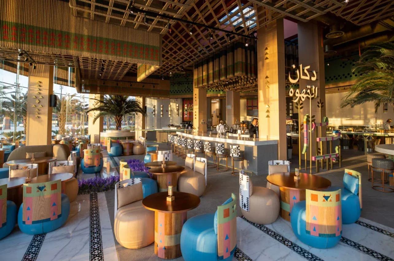 Toqa Coffee — Restaurant interior design by Rectangle Interiors, Riyadh, Saudi Arabia