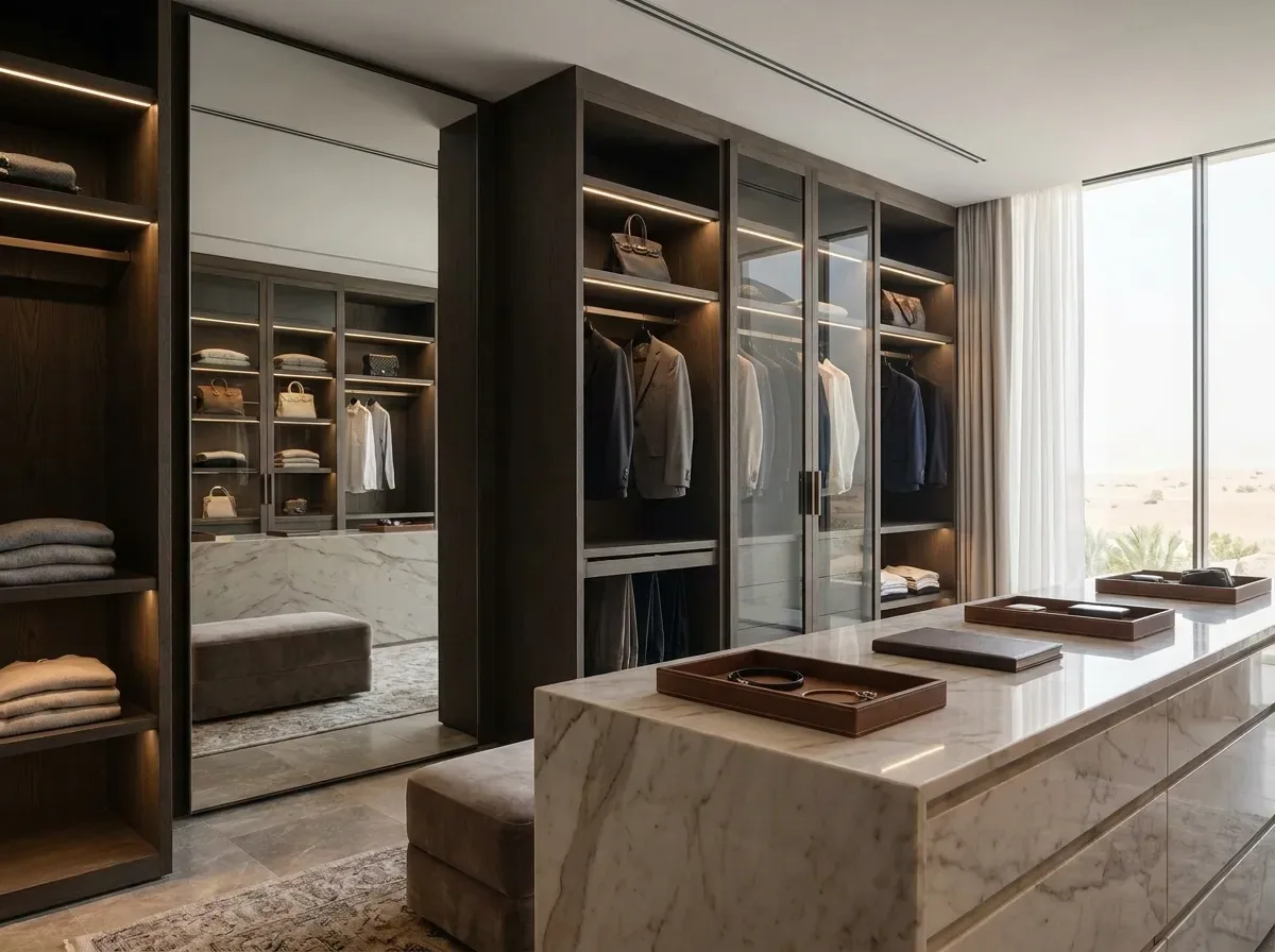 Walk-in Wardrobe Design in Dubai by Rectangle Interiors